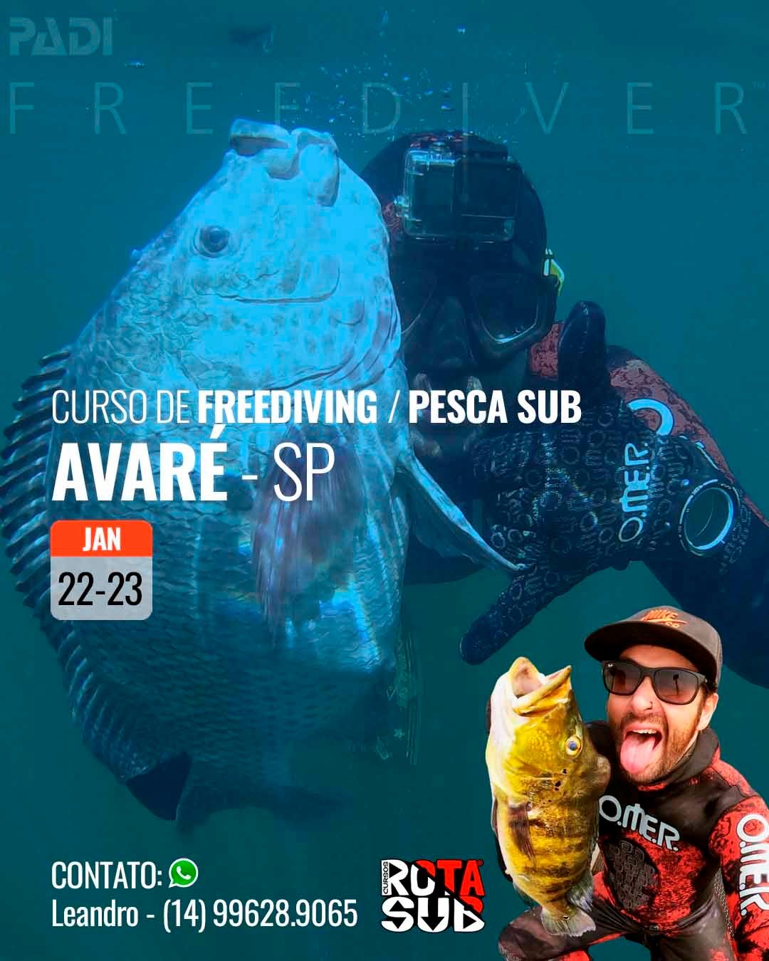 Curso Freediver Padi e Pesca Sub Avaré/SP - 1