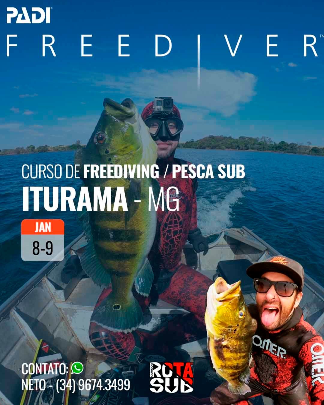 Curso Freediver Padi e Pesca Sub Iturama/MG - 1