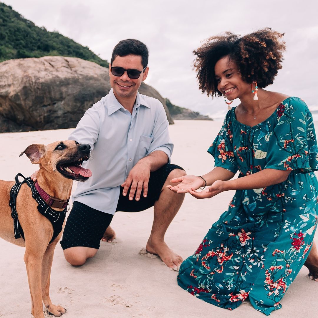 Aline e Davi- Ensaio pré wedding na praia com o pet. - 1