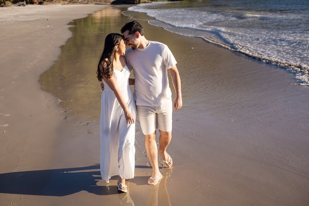 Ensaio Pré-Casamento na Praia: Nath e João - 2