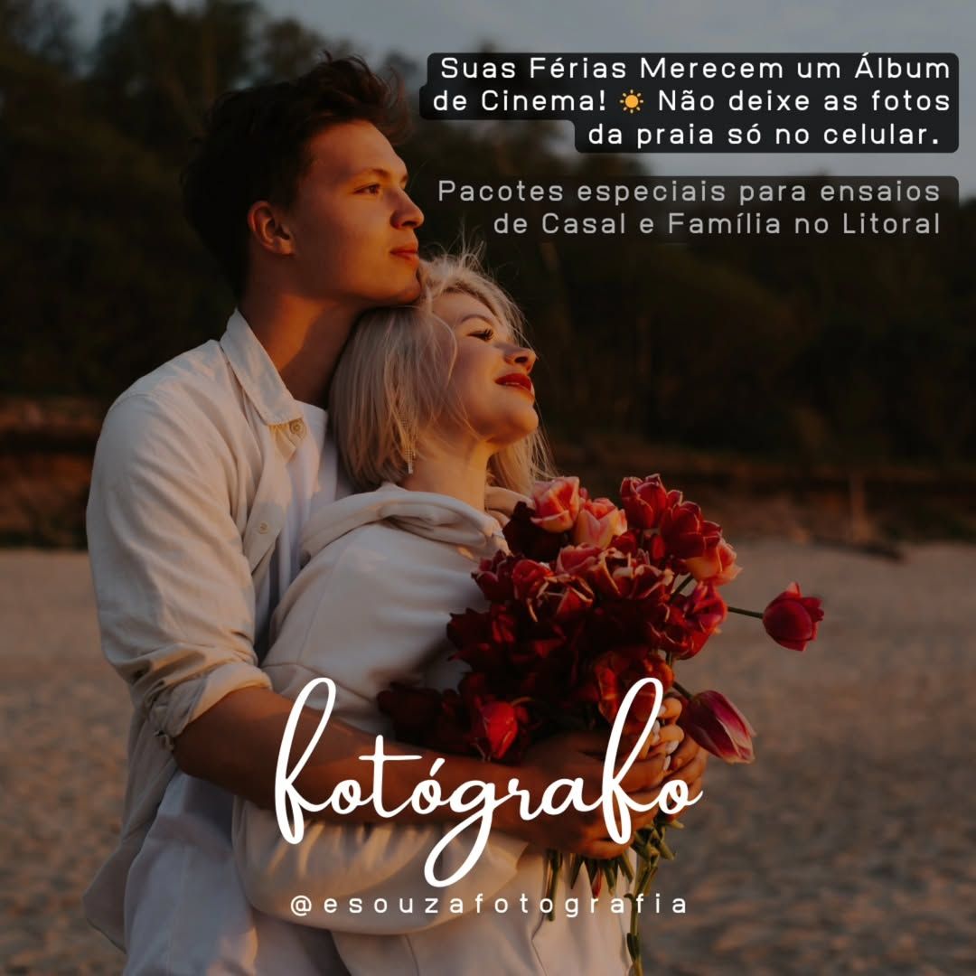 Ensaio fotográfico de casal na praia. - 1