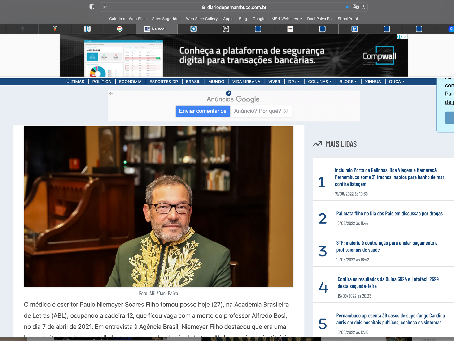 Dr. Paulo Niemeyer no Diário de Pernambuco - 2